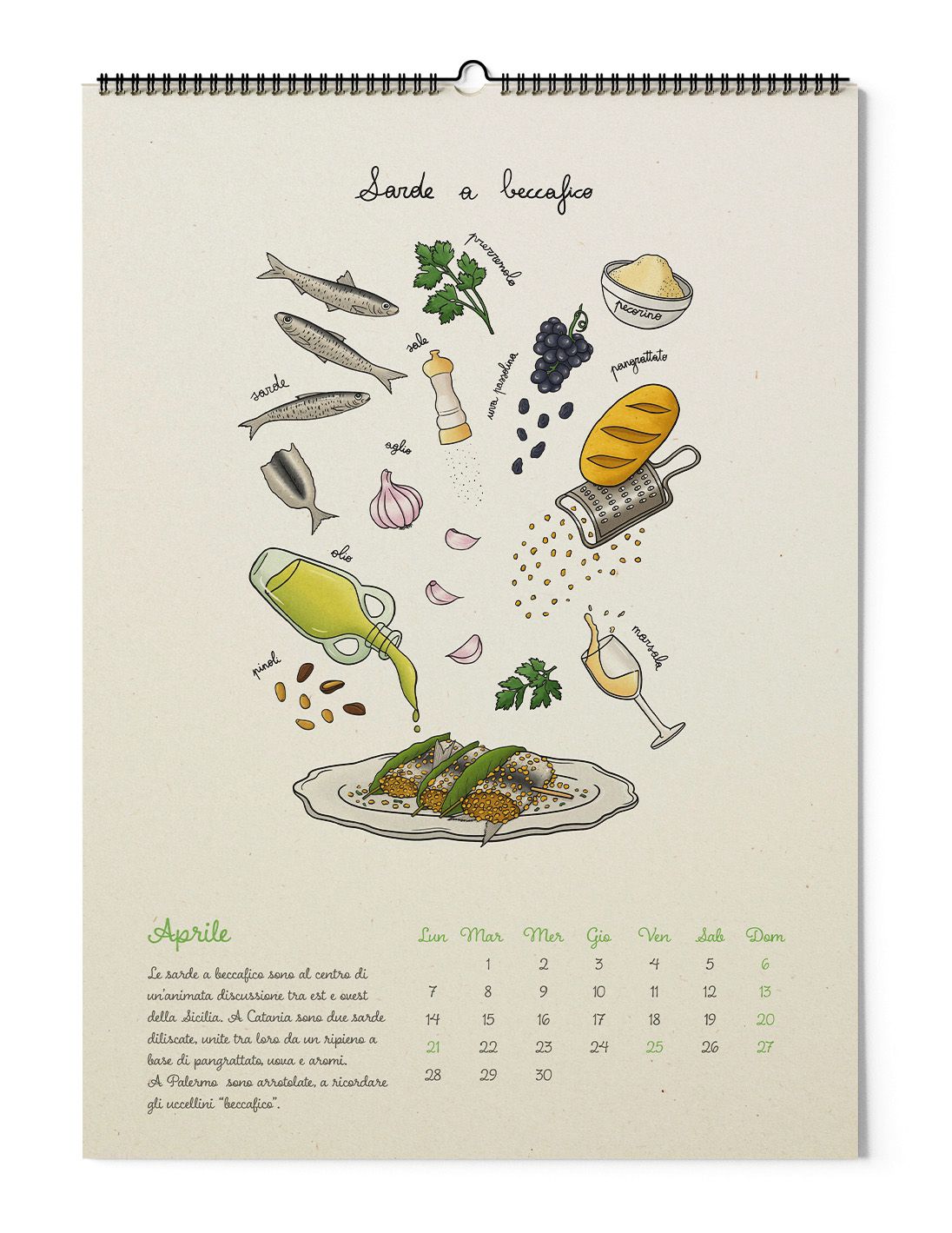 2025 calendar with sicilian recipes